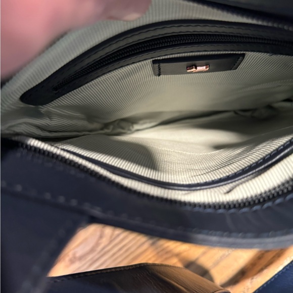 Bradley of London Navy Blue Leather Pocket Zip Cross-body Purse NWT - Picture 3 of 10